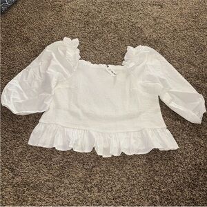Chic White Ruffled Blouse
